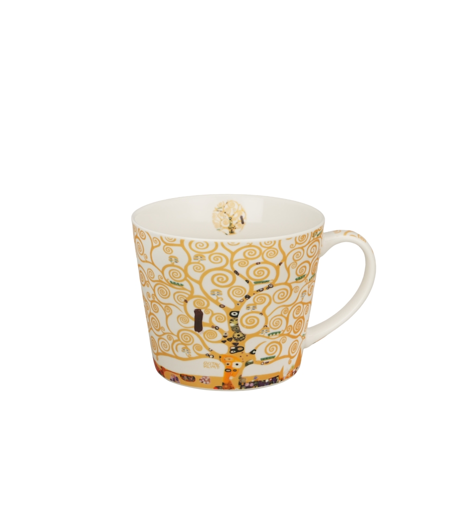 Kubek prosty TREE OF LIFE Ecru inspired by Gustav Klimt