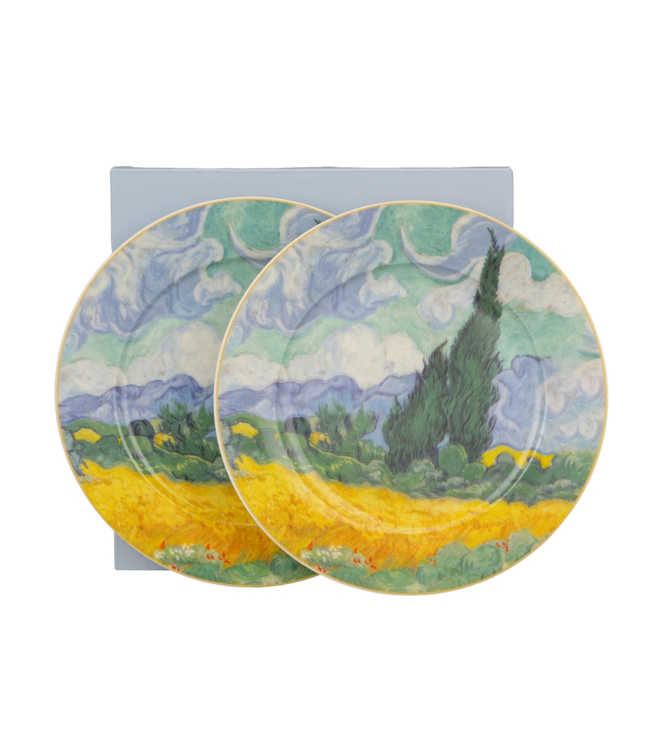 Komplet 2 talerze deserowe WHEAT FIELD inspired by Van Gogh