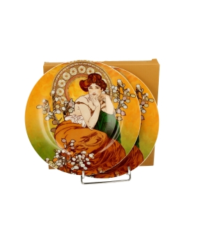 Komplet 2 talerze deserowe TOPAZ inspired by A. Mucha