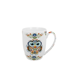 Kubek 350 ml w koszyczku SOWA ETNO (sprzedaż w zestawach po 6 szt.)