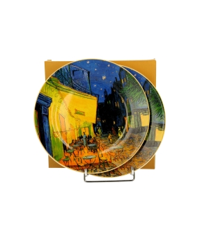 Komplet 2 talerze deserowe TERRACE AT NIGHT inspired by Van Gogh