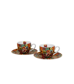 2 filiżanki espresso ze spodkami SQUARES WITH CIRCLES inspired by W. Kandinsky