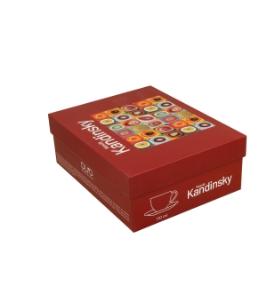 2 filiżanki espresso ze spodkami SQUARES WITH CIRCLES inspired by W. Kandinsky
