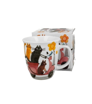 Kubek 650 ml Koci Świat KOTY NA SKUTERZE