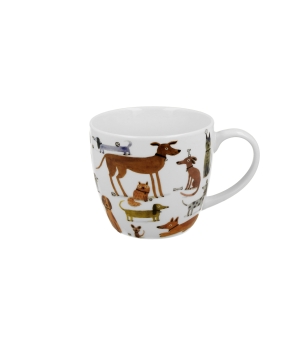 Kubek 460 ml w "koszyczku" Psi Świat RÓŻNE PSY
