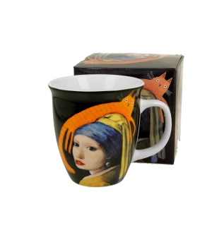 Kubek 650 ml Koci Świat DZIEWCZYNA Z KOTEM