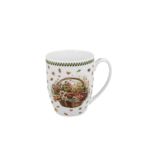Kubek 350 ml w koszyczku Kosze Kwiatów KWIATY POLNE (sprzedaż w zestawach po 6 szt.)