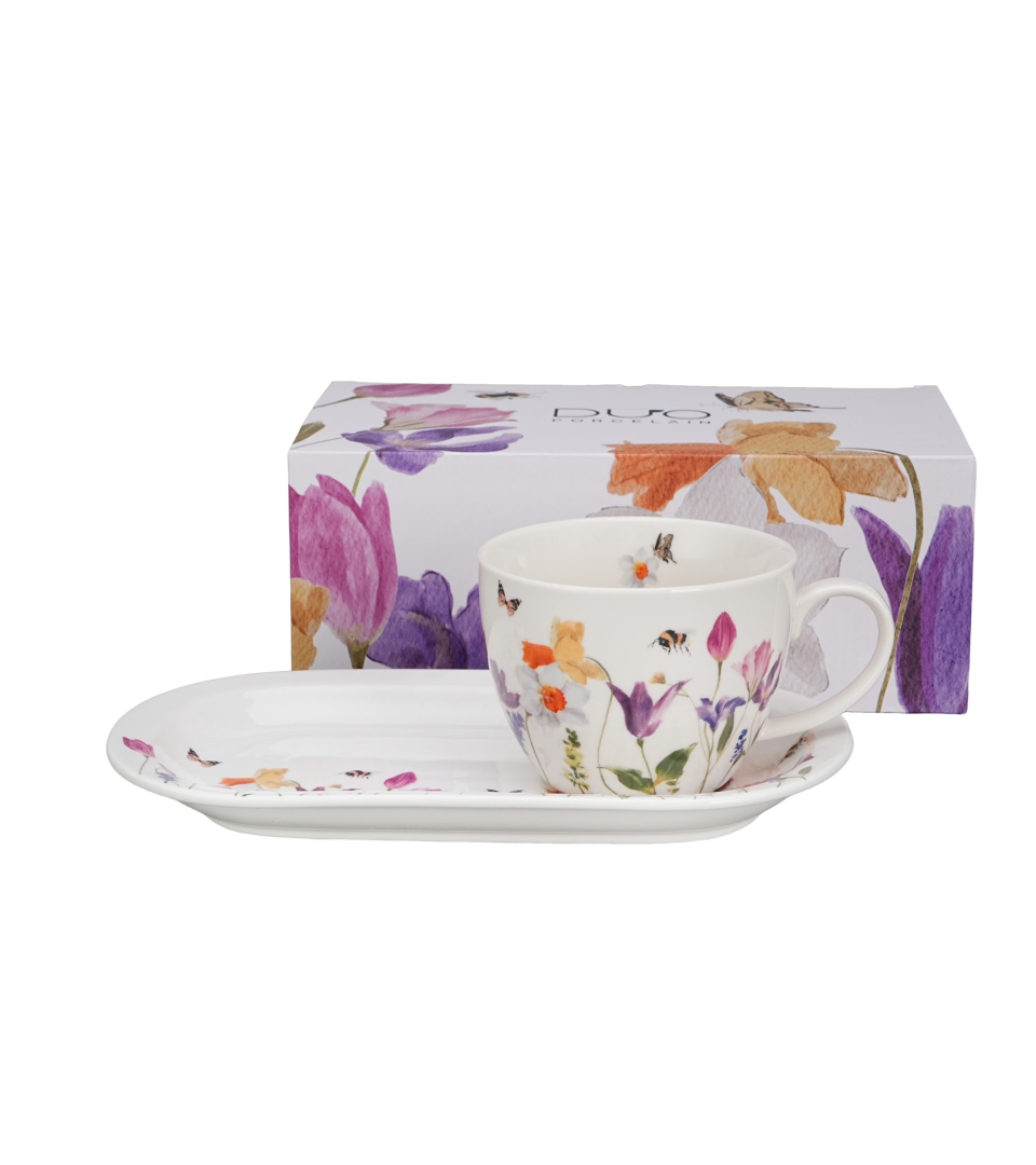 Zestaw śniadaniowy filiżanka jumbo ze spodkiem MAY