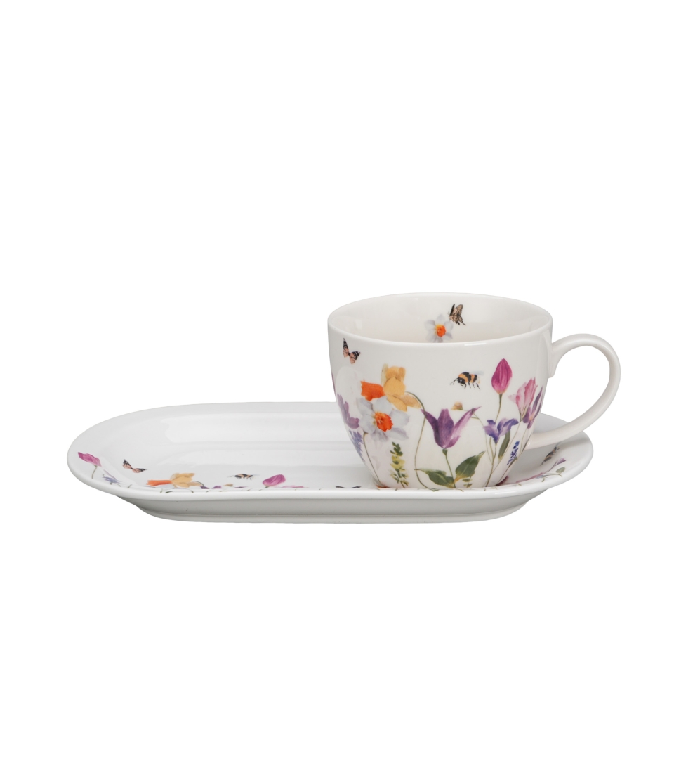 Zestaw śniadaniowy filiżanka jumbo ze spodkiem MAY