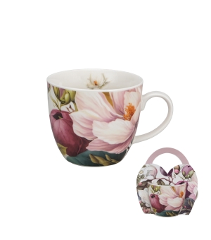 Kubek 460 ml w "koszyczku" MAGNOLIE (sprzedaż w zestawach po 4 szt.)