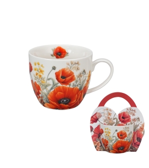 Kubek 460 ml w "koszyczku" MAKI (sprzedaż w zestawach po 4 szt.)