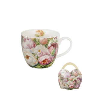 Kubek 460 ml w "koszyczku" PIWONIE (sprzedaż w zestawach po 4 szt.)