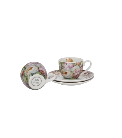 2 filiżanki espresso ze spodkami PIWONIE