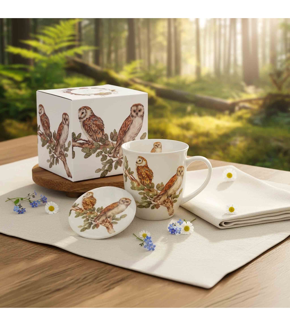 Kubek 650 ml Ptasi Świat SOWY ZWYCZAJNE