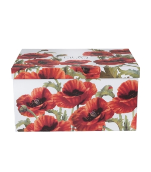 Zestaw dzbanek z zaparzaczem ze stali nierdzewnej i 2 filiżanki ze spodkami CLASSIC POPPIES