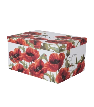 Zestaw dzbanek z zaparzaczem ze stali nierdzewnej i 2 filiżanki ze spodkami CLASSIC POPPIES