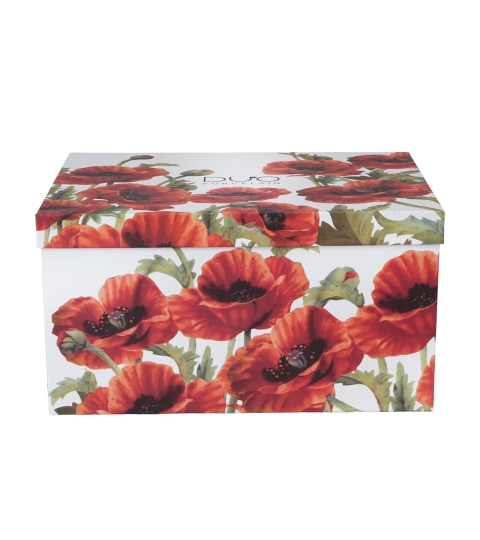 Zestaw dzbanek z zaparzaczem ze stali nierdzewnej i 2 filiżanki ze spodkami CLASSIC POPPIES