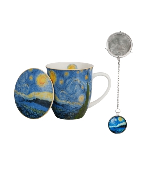 Kubek z zaparzaczem z zawieszką STARRY NIGHT inspired by Van Gogh