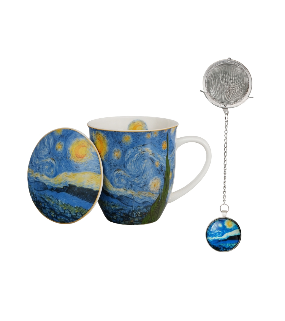 Kubek z zaparzaczem z zawieszką STARRY NIGHT inspired by Van Gogh