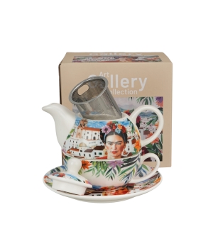 Filiżanka z dzbankiem i zaparzaczem MEXICAN ART RED