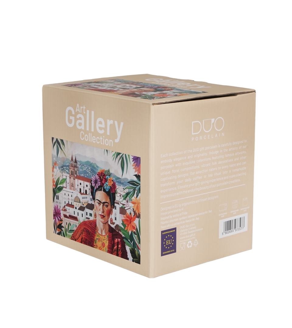 Filiżanka z dzbankiem i zaparzaczem MEXICAN ART RED