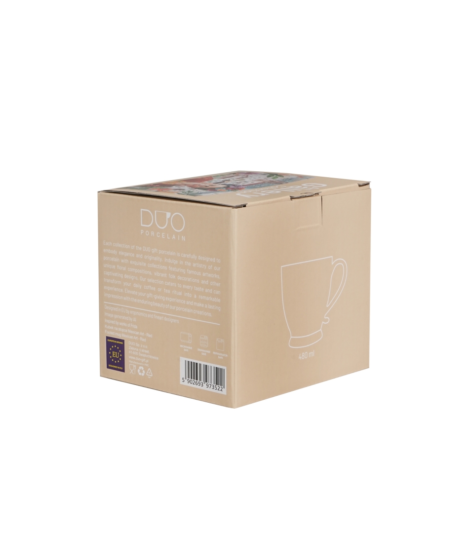 Kubek na stopce MEXICAN ART RED