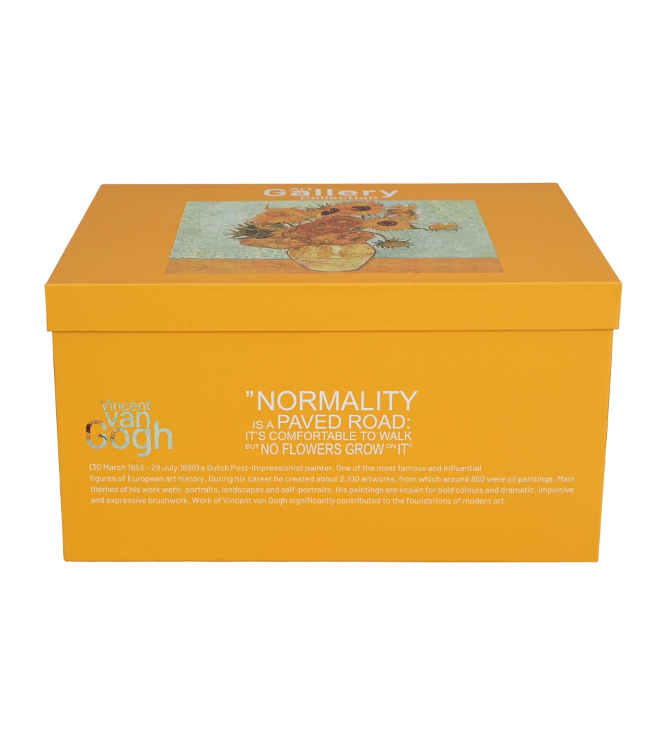 Zestaw dzbanek z zaparzaczem ze stali nierdzewnej i 2 filiżanki ze spodkami SUNFLOWERS inspired by Van Gogh