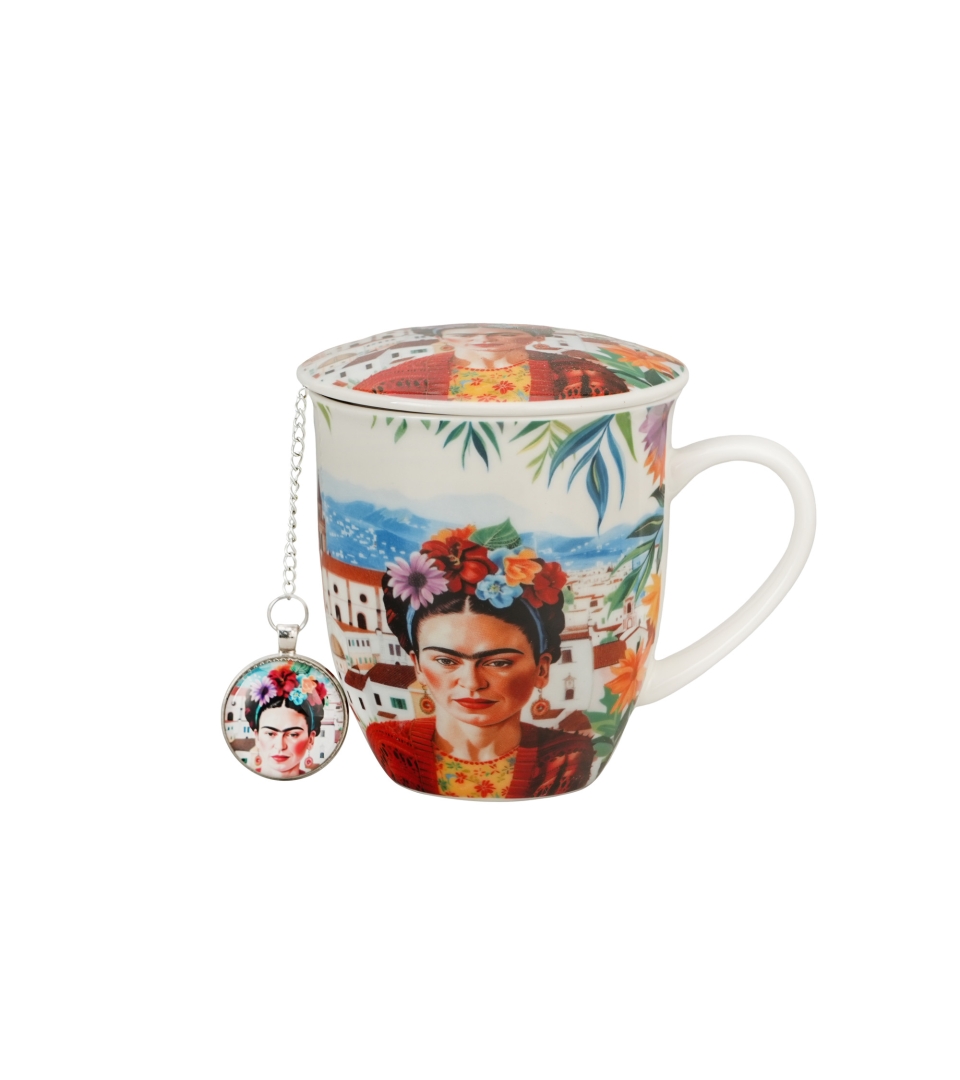 Kubek z zaparzaczem z zawieszką MEXICAN ART RED