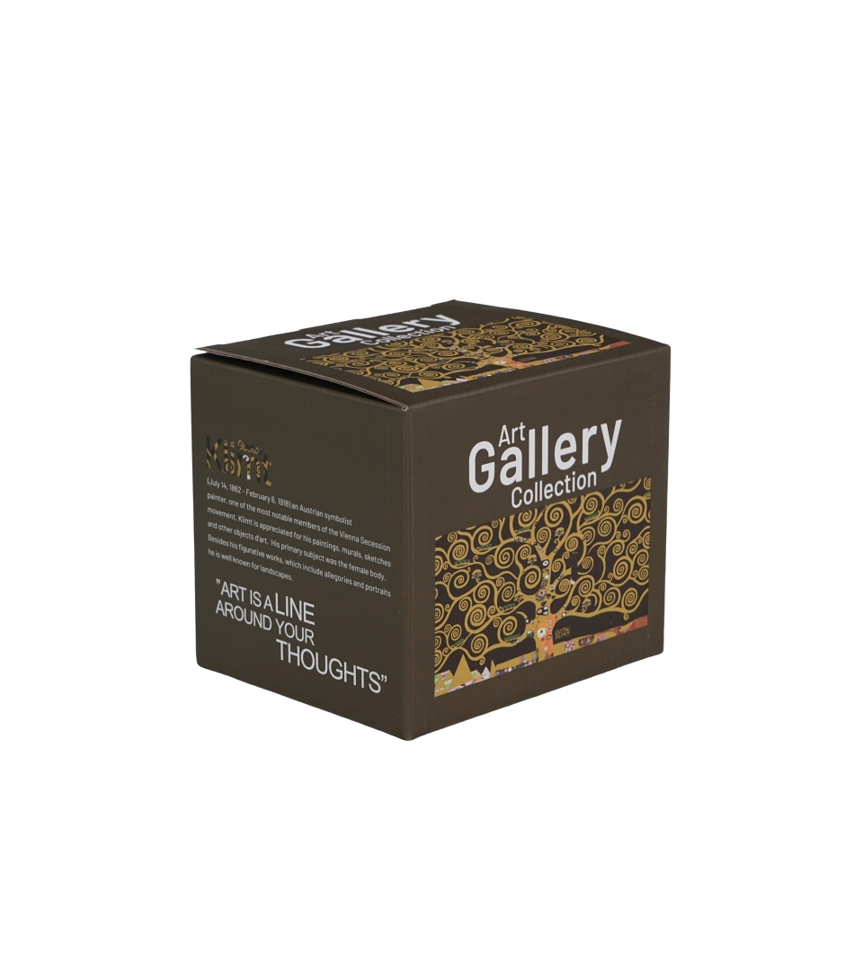 Kubek na stopce TREE OF LIFE BROWN inspired by Klimt
