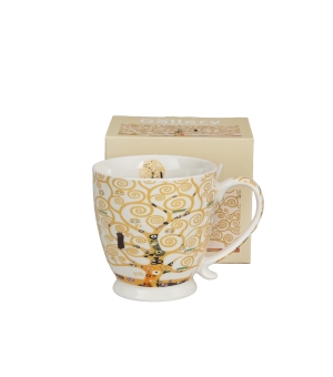 Kubek na stopce TREE OF LIFE ECRU inspired by Klimt