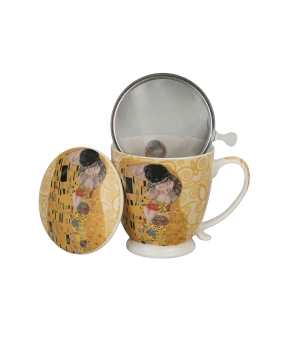 Zaparzacz na stopce THE KISS ECRU inspired by Klimt