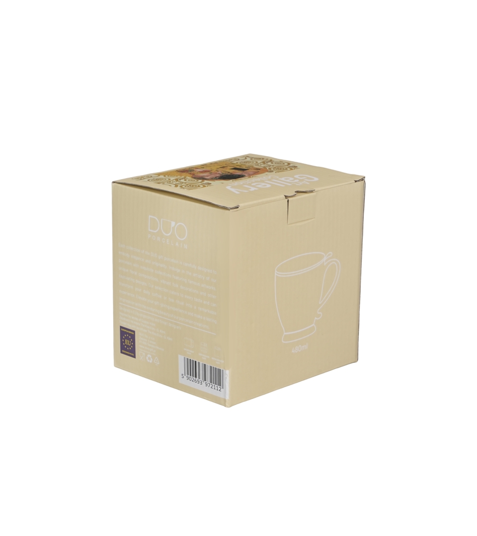 Zaparzacz na stopce THE KISS ECRU inspired by Klimt