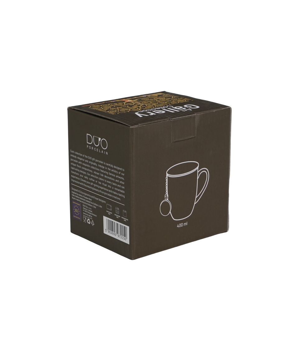 Kubek z zaparzaczem z zawieszką TREE OF LIFE BROWN inspired by Klimt