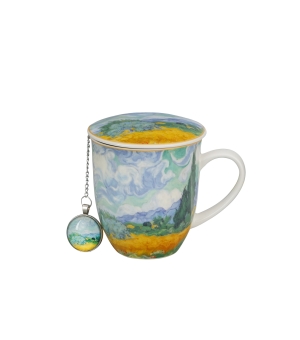 Kubek z zaparzaczem z zawieszką WHEAT FIELD inspired by Van Gogh