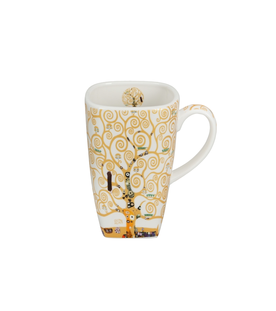 Kubek kwadratowy TREE OF LIFE Ecru inspired by Klimt
