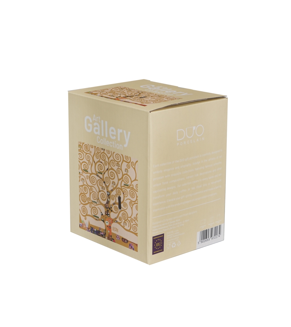 Kubek kwadratowy TREE OF LIFE Ecru inspired by Klimt