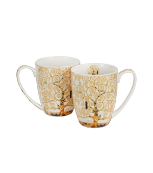 2 kubki classic TREE OF LIFE Ecru inspired by Klimt