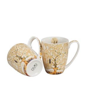 2 kubki classic TREE OF LIFE Ecru inspired by Klimt