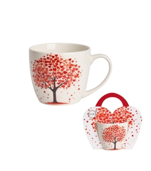 Kubek 460 ml w "koszyczku" DRZEWO