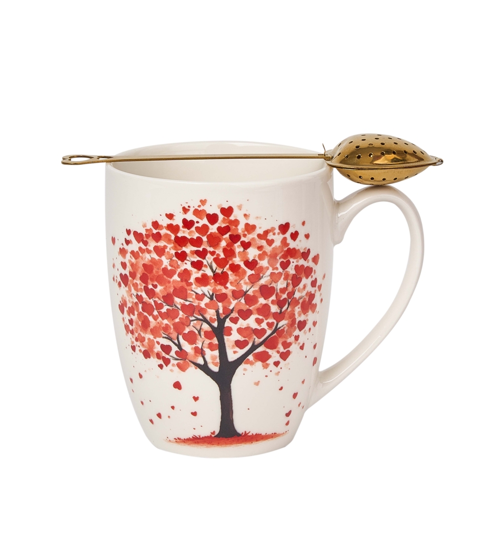 Kubek classic z zaparzaczem "serce" DRZEWO