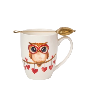 Kubek classic z zaparzaczem "serce" SOWA