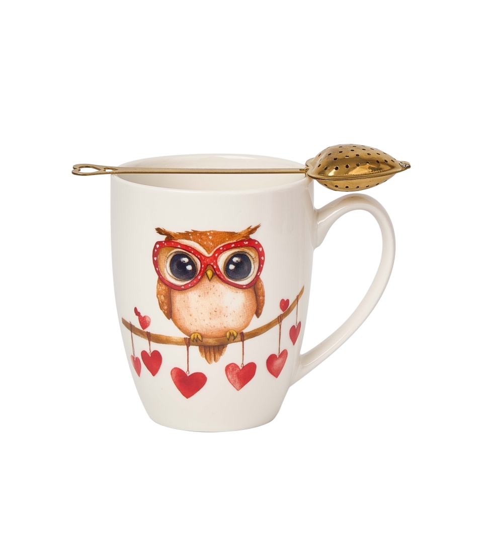 Kubek classic z zaparzaczem "serce" SOWA