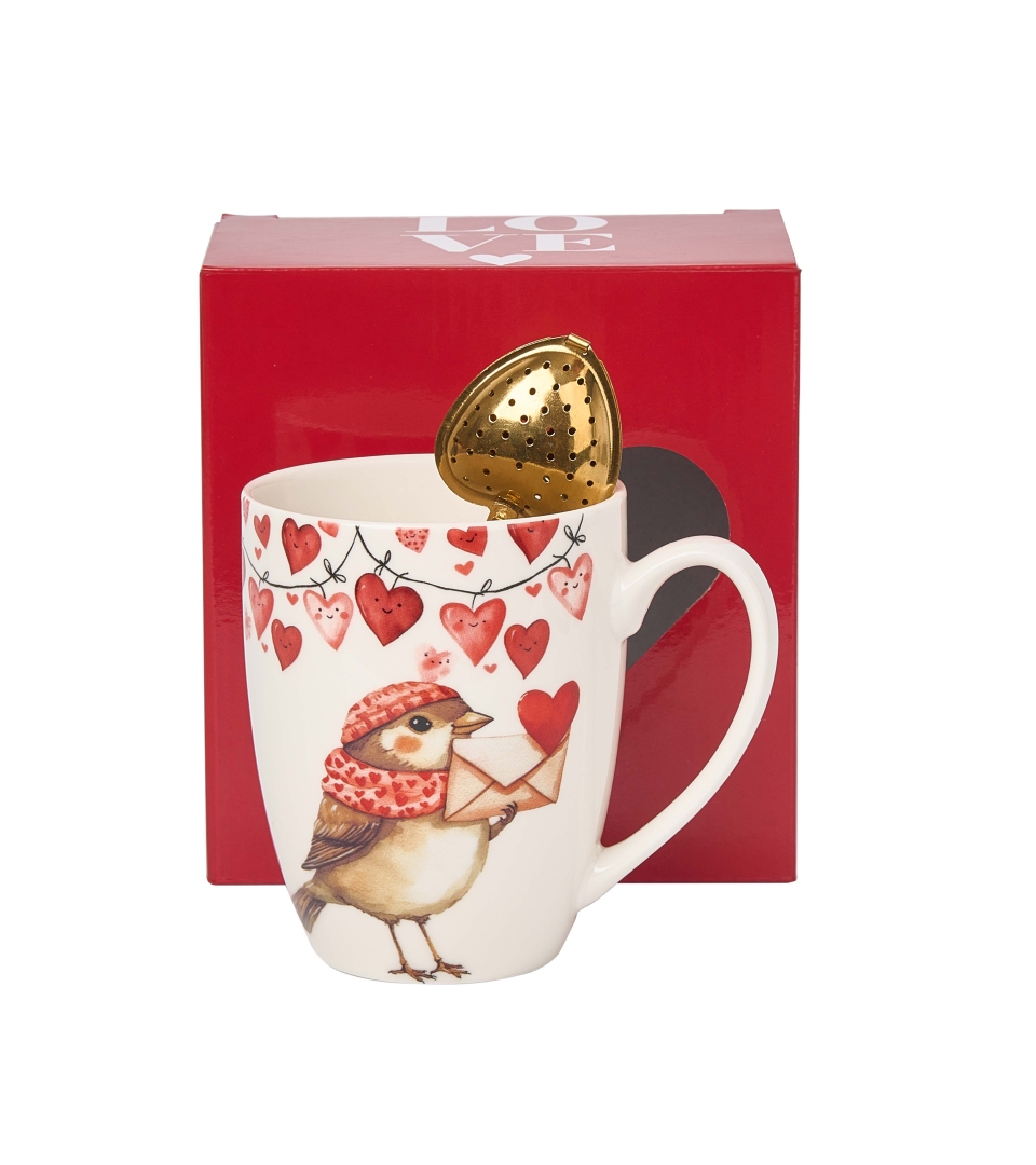 Kubek classic z zaparzaczem "serce" WRÓBEL