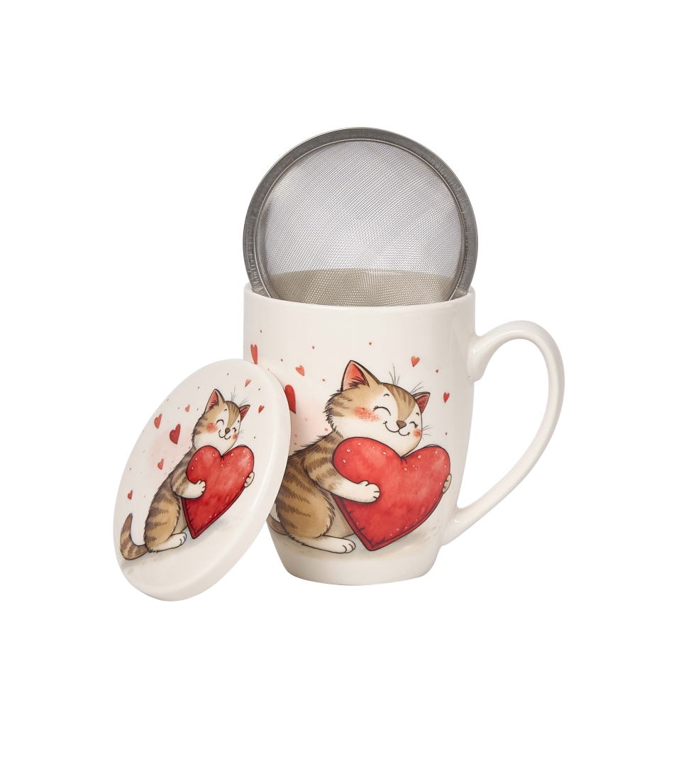 Kubek z zaparzaczem KOT Z ZABAWKĄ