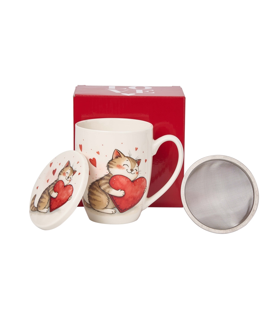 Kubek z zaparzaczem KOT Z ZABAWKĄ