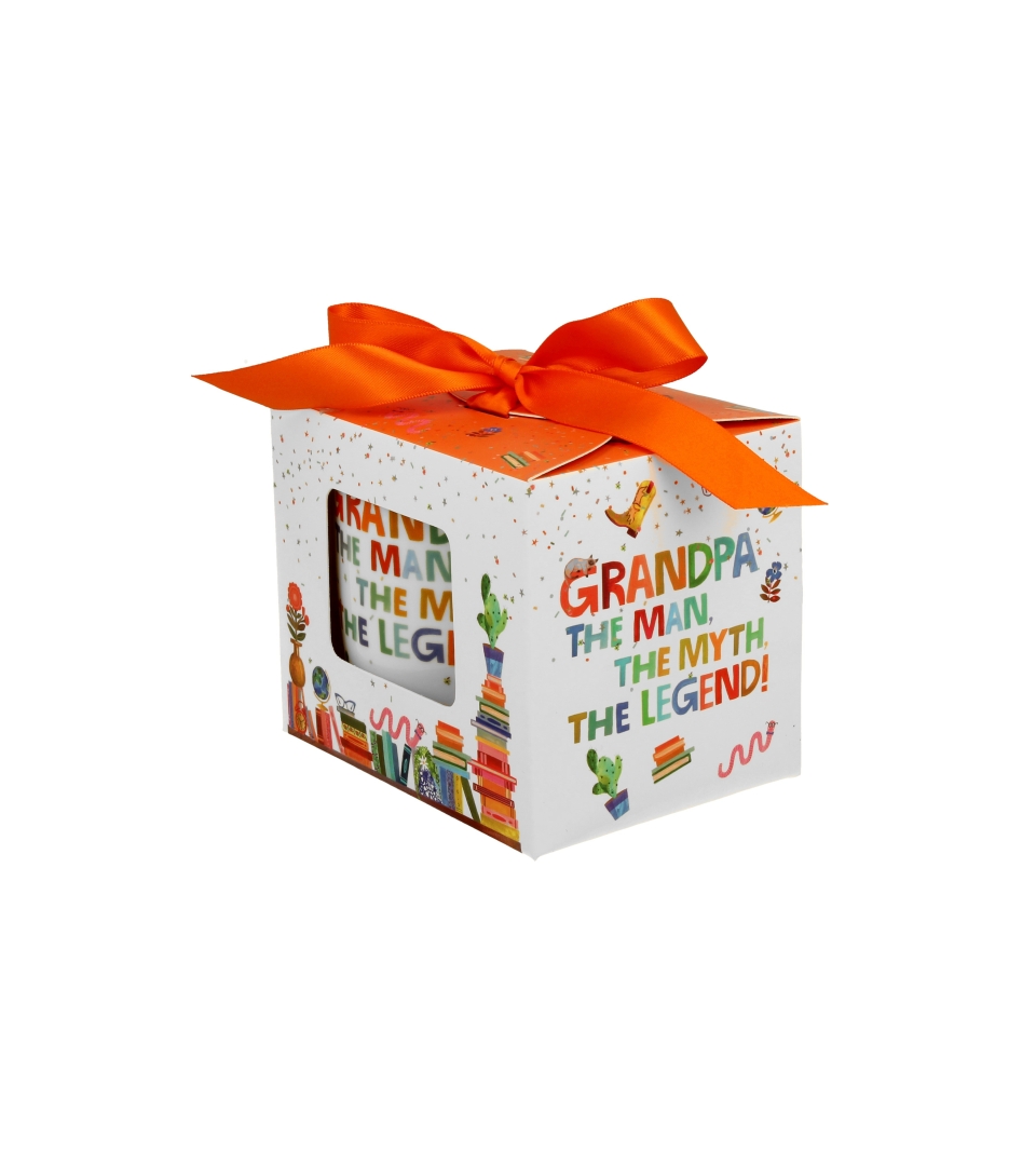 Kubek okazjonalny z zaparzaczem "GRANDPA" w pudełku z kokardą
