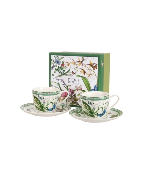 2 filiżanki espresso ze spodkami FLOWER DREAM