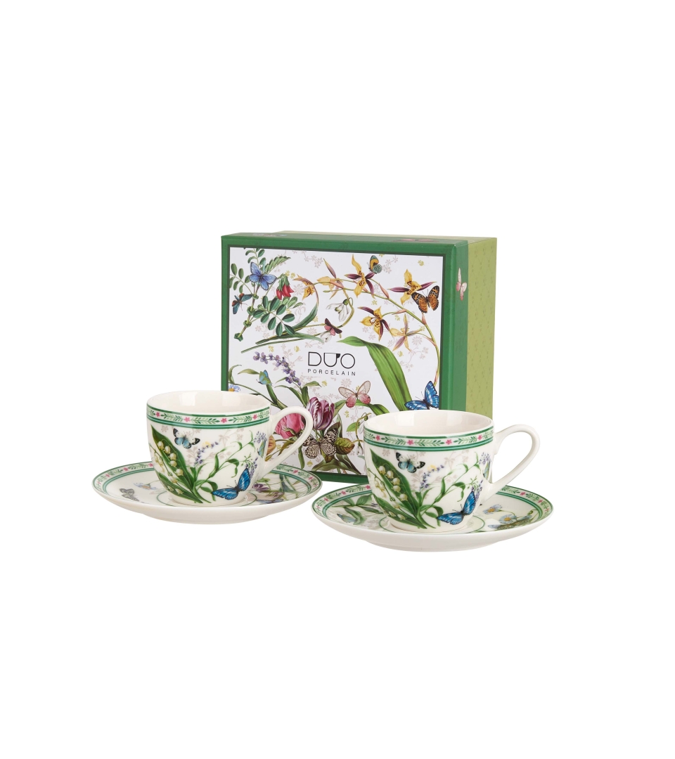 2 filiżanki espresso ze spodkami FLOWER DREAM