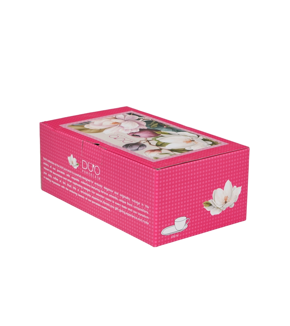 Zestaw śniadaniowy filiżanka jumbo ze spodkiem MAGNOLIE