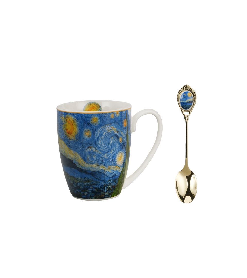 Kubek classic z łyżeczką STARRY NIGHT inspired by Van Gogh